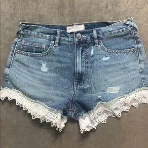 Free people lace trim shorts